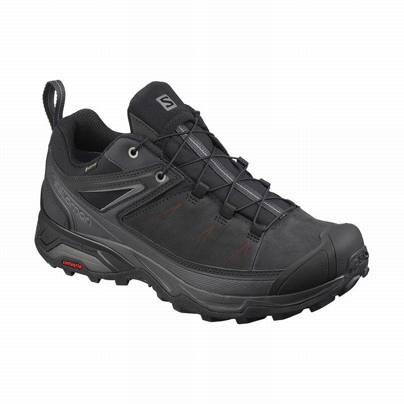 Chaussures De Randonnée Salomon Homme Noir - Salomon X ULTRA 3 LEATHER GORE-TEX - France (0846-NFKSJ